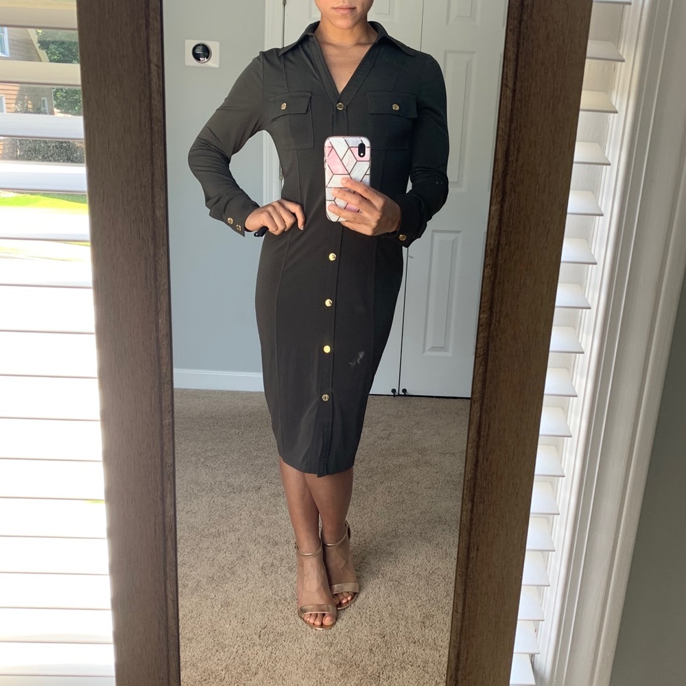 Michael Kors dark green women’s knee length dress